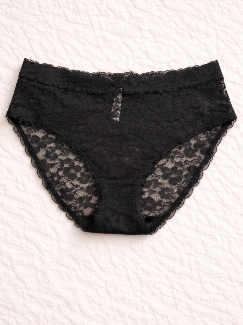 Auden Black Lace Bikini Panties XL Sheer Floral Stretch